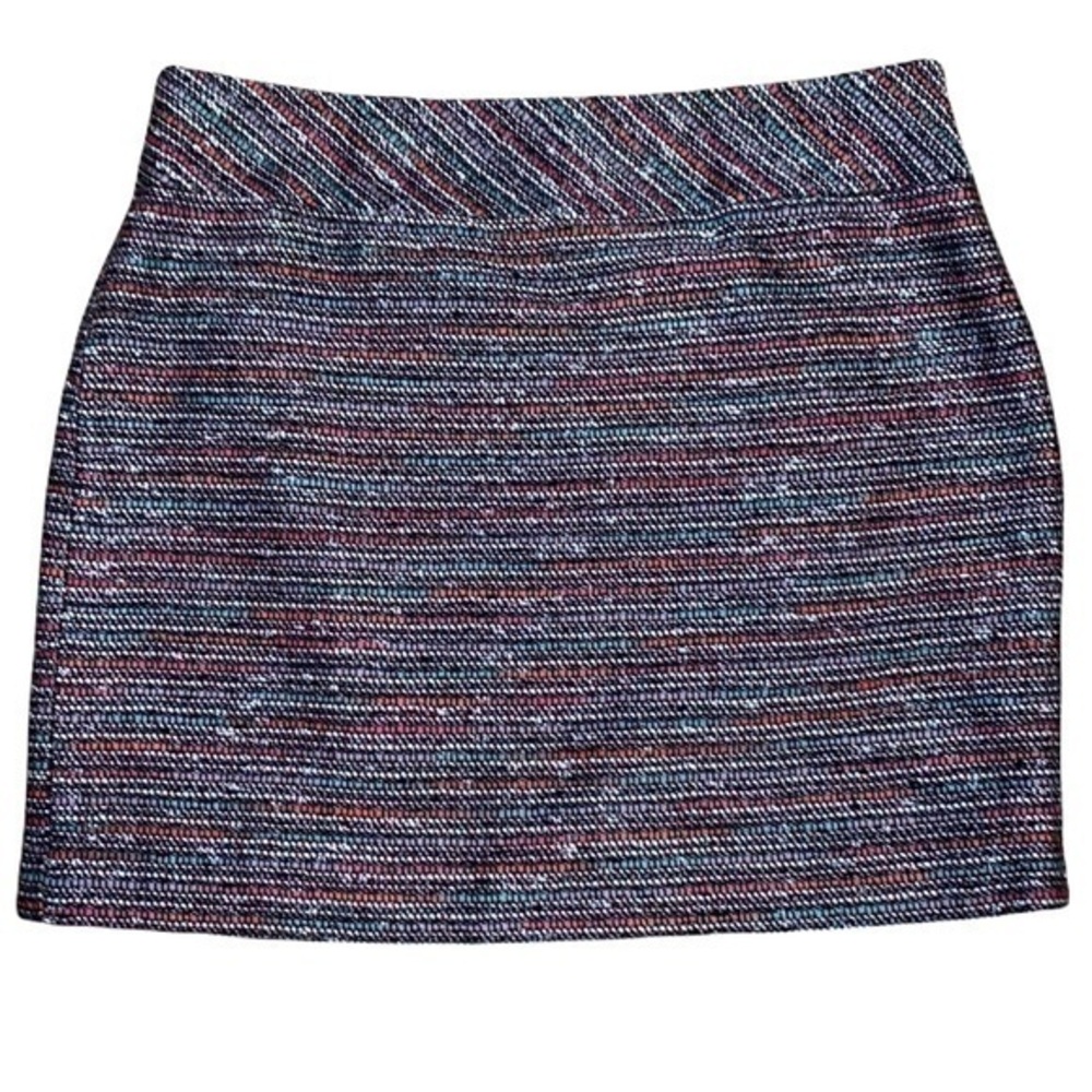 Loft mini skirt womens size 12 multi color pattern- red/green/white